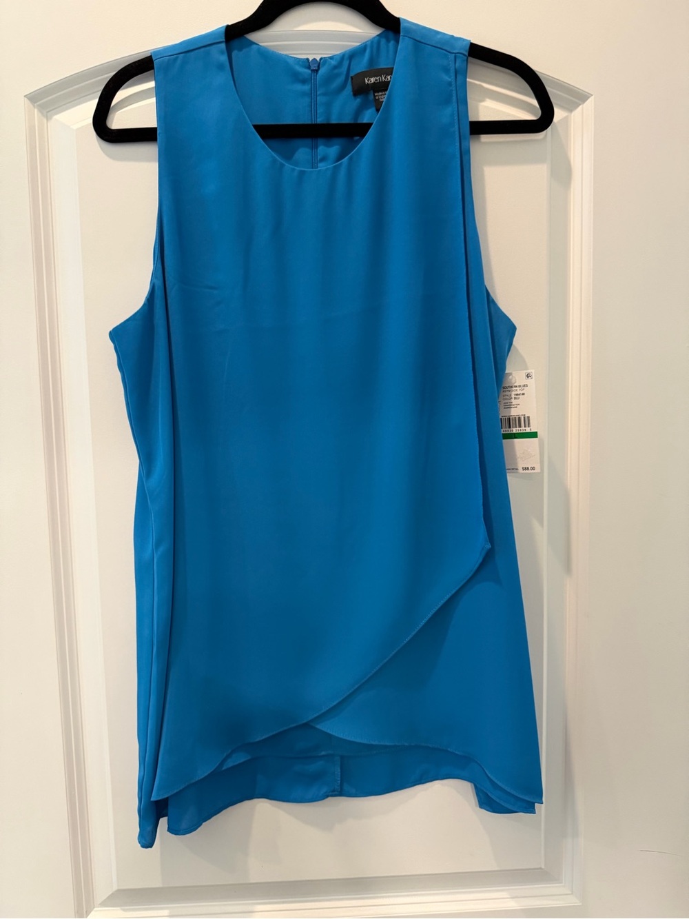 Karen Kane NWT Southern Blues Asymmetrical side top